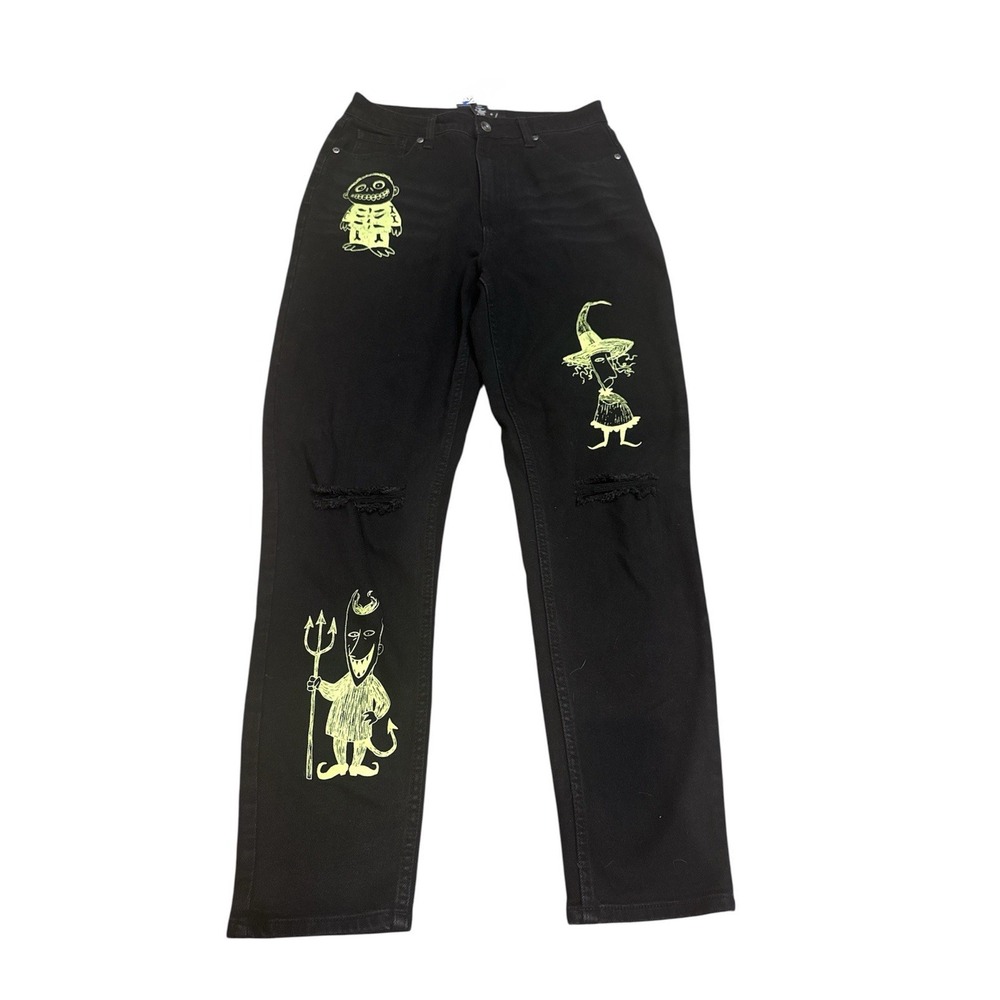 Nightmare Before Christmas pants womens mom jeans‎ sz 9 NWOT glow in the dark